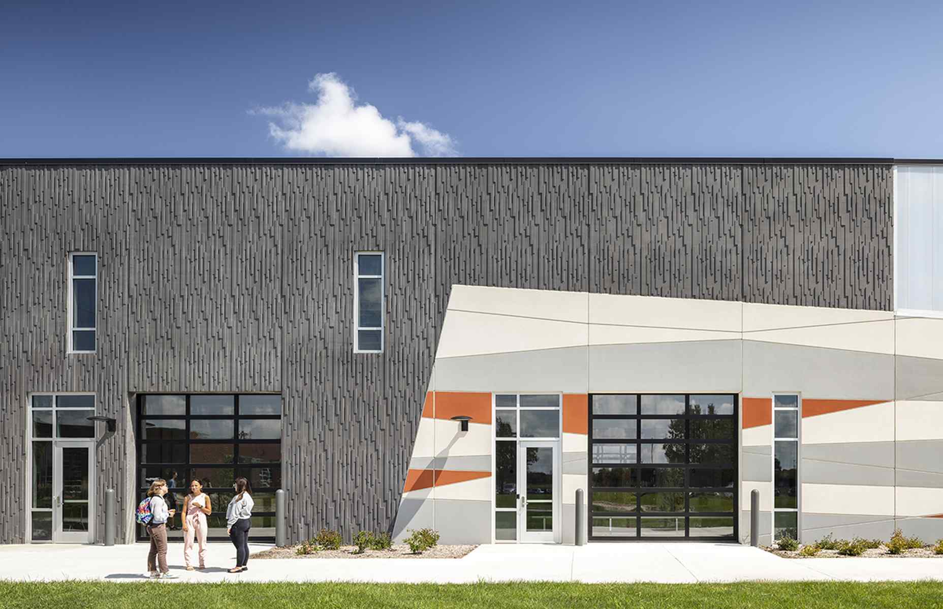 closeup view of valley southwoods freshman high school CTE addition
