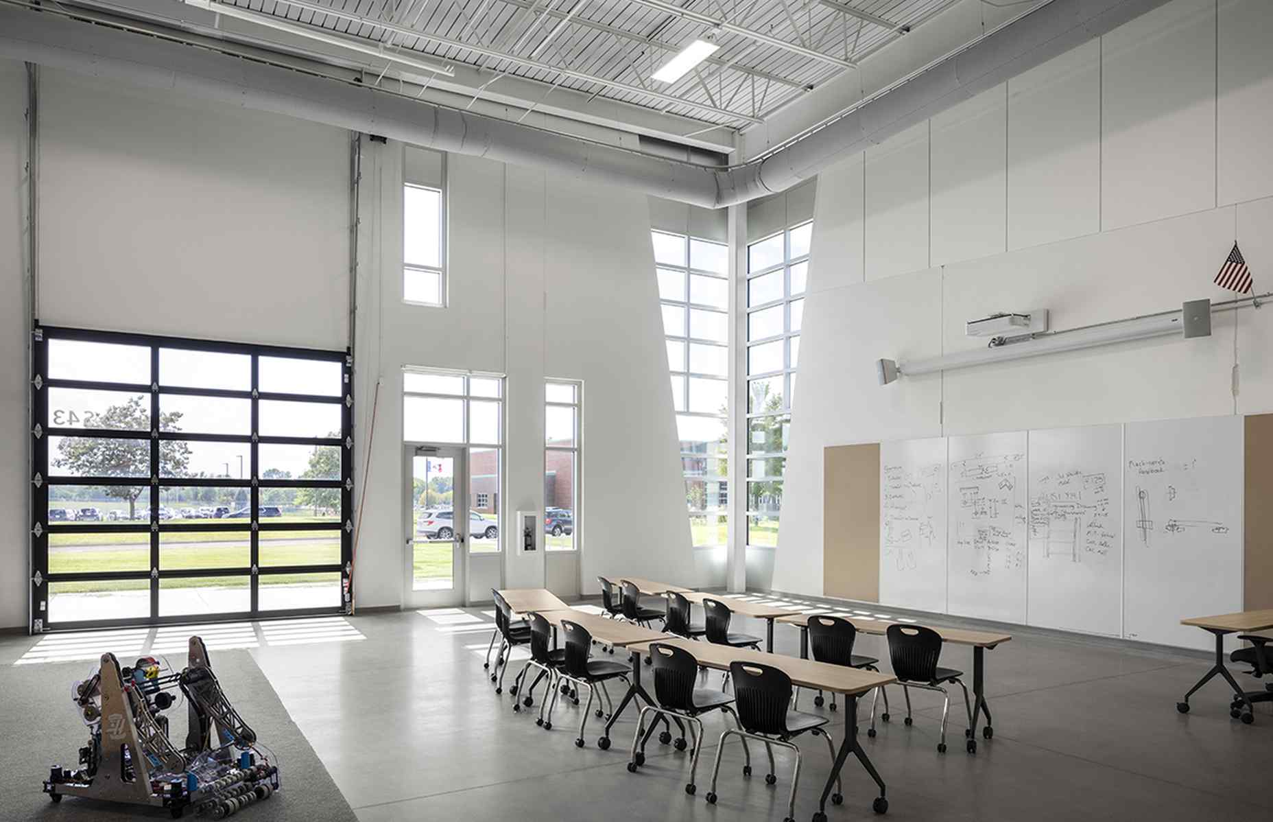 interior classroom of valley southwoods freshman high school CTE addition