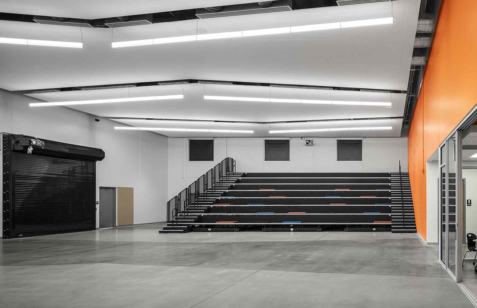 interior of valley southwoods freshman high school CTE addition storm shelter