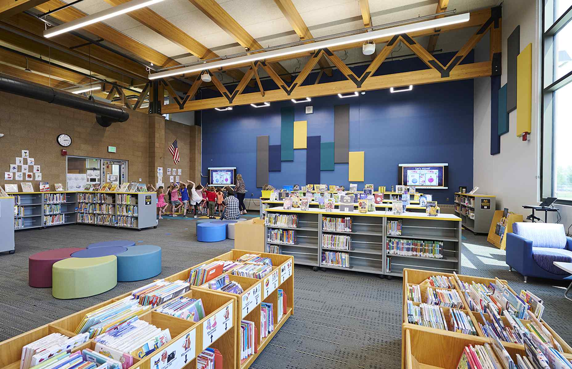 library inside west elementary